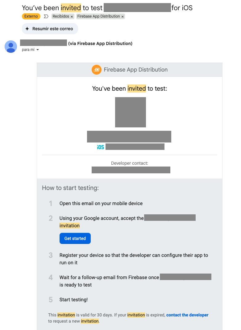 email with invitation