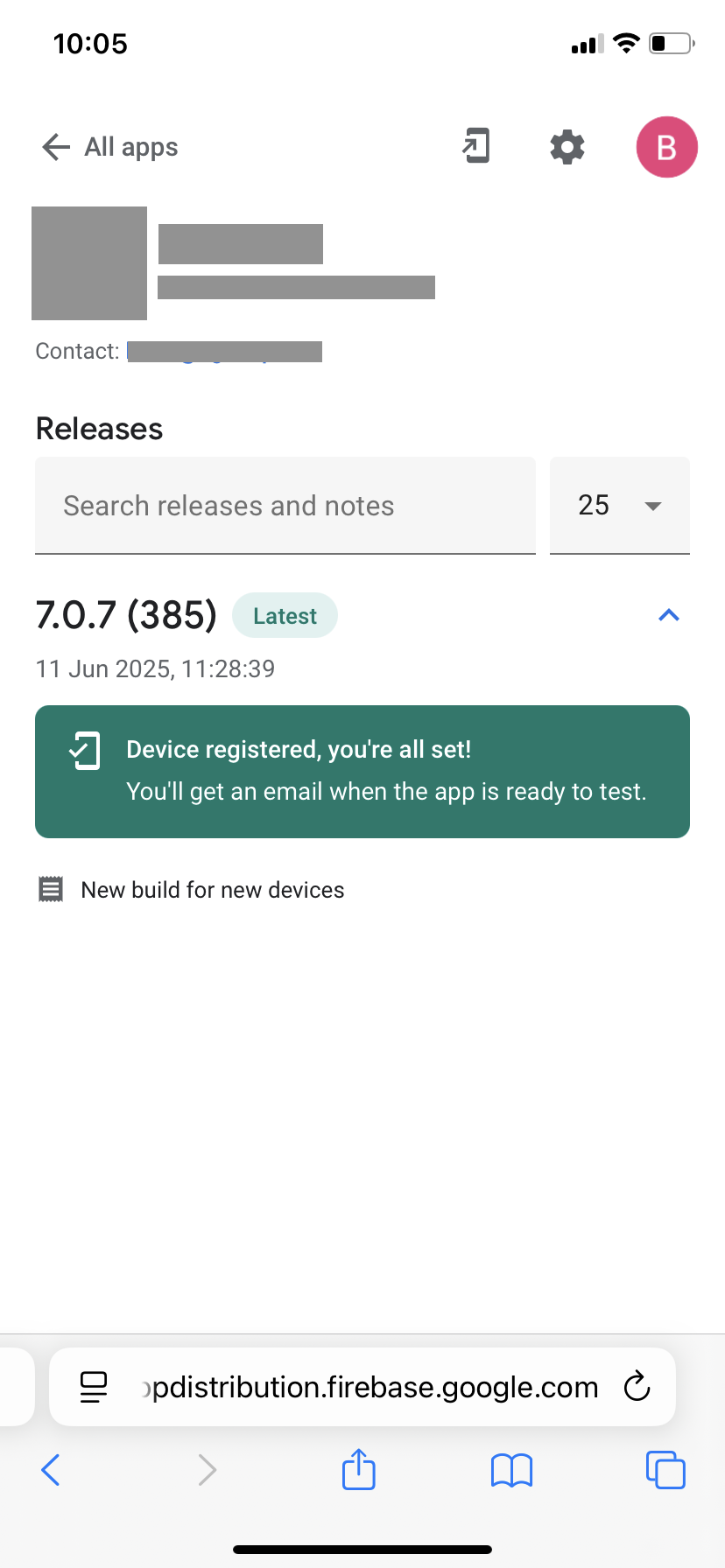 Device registered
